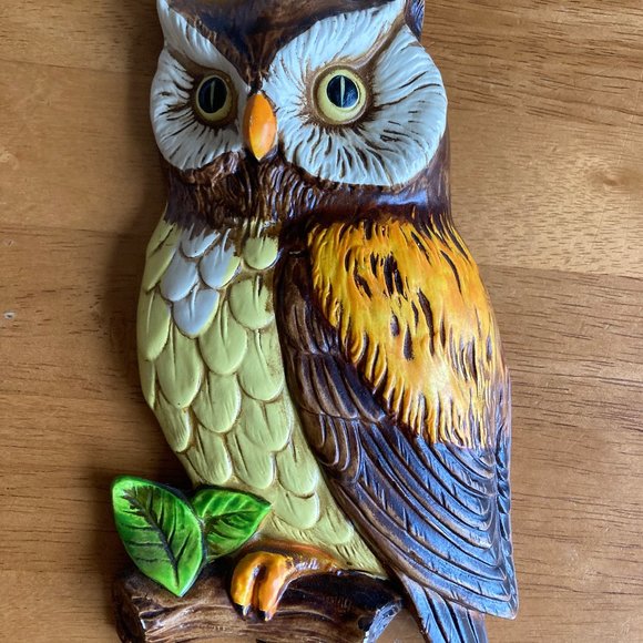 Lefton Ceramic Owl wall hanging - Picture 1 of 4